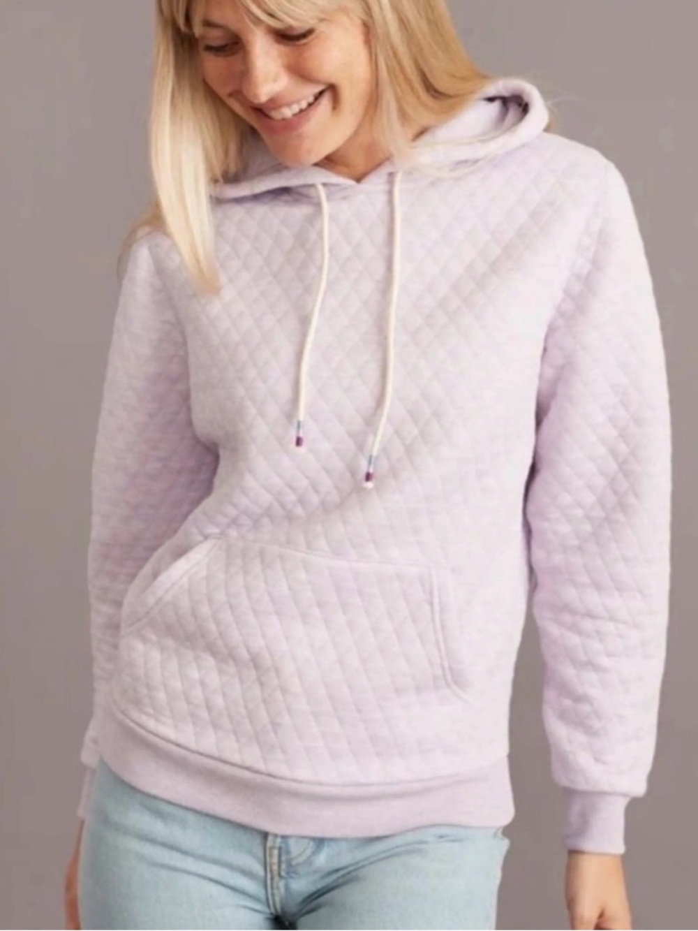 Marine Layer Corbet Quilted Lilac Hoodie Sweatshirt - Women